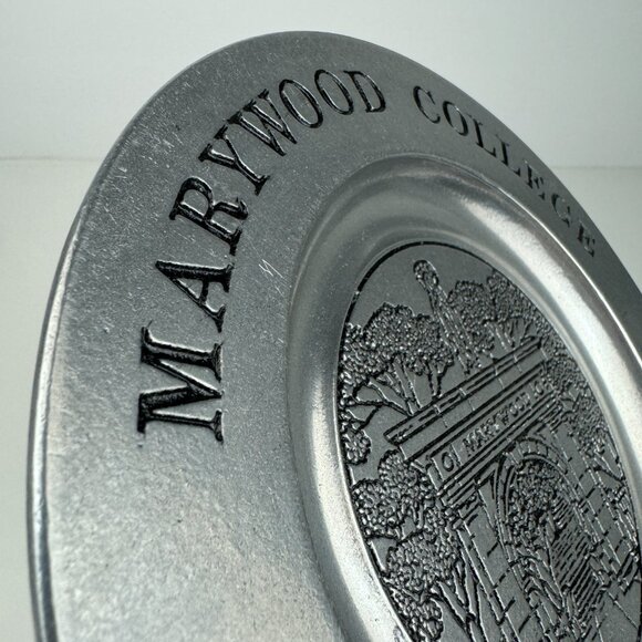 Vtg 87 Pewter Marywood College University Souvenir Collectible Plate Ambassadors - Picture 9 of 15